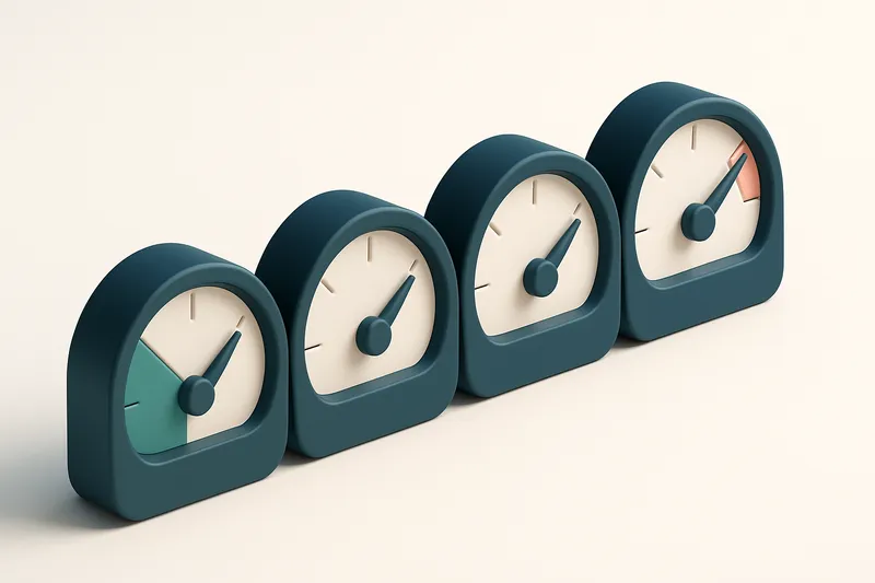 A row of four gauges, each labeled with a different metric: Valid, Invalid, Catch-all, Risky