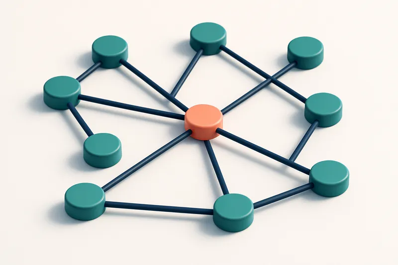 a network of small circular nodes connected by lines