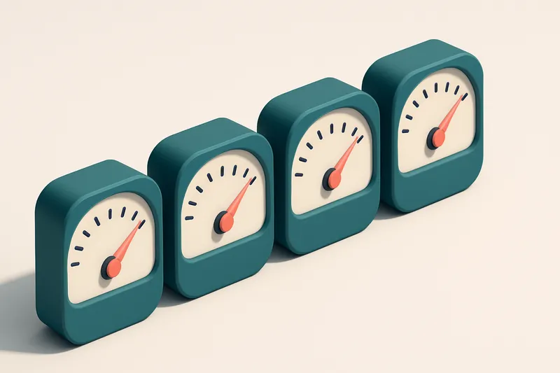 a row of four gauges, each marked with a different domain (e.g. example.com, mailgun.org, sendgrid.net, mandrillapp.com)