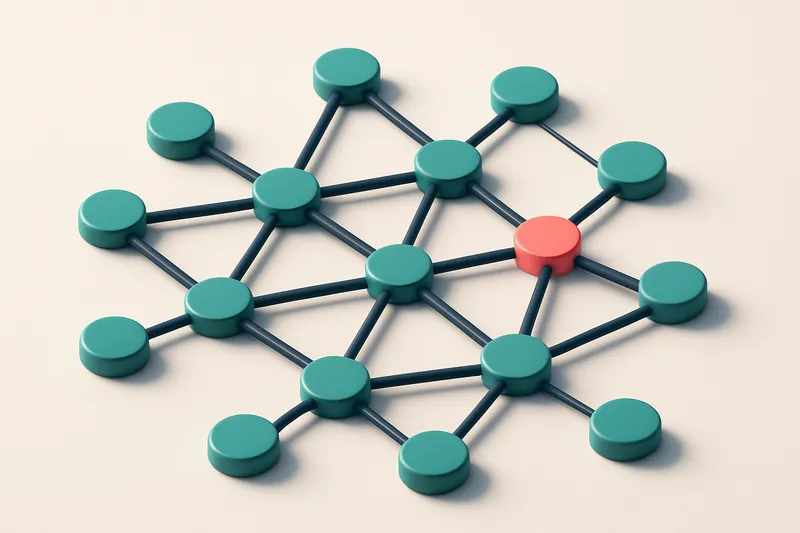 a network of small circular nodes connected by lines