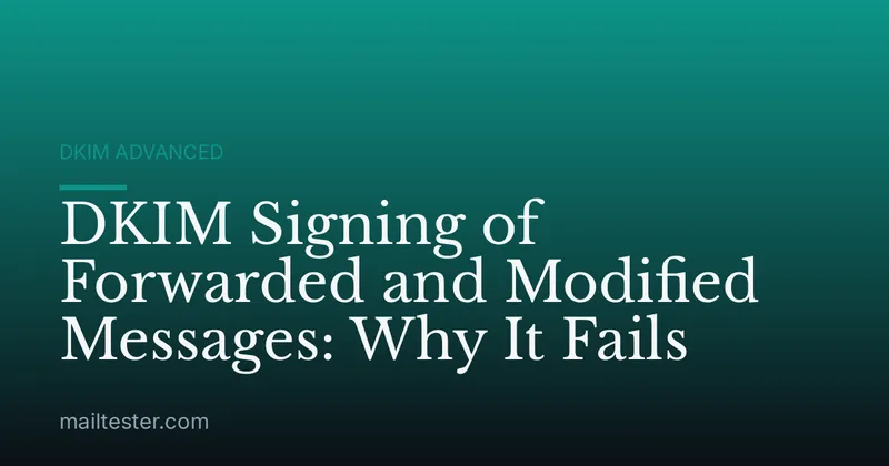 DKIM Signing of Forwarded and Modified Messages: Why It Fails