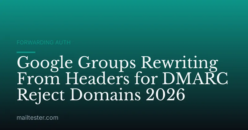 Google Groups Rewriting From Headers for DMARC Reject Domains 2026