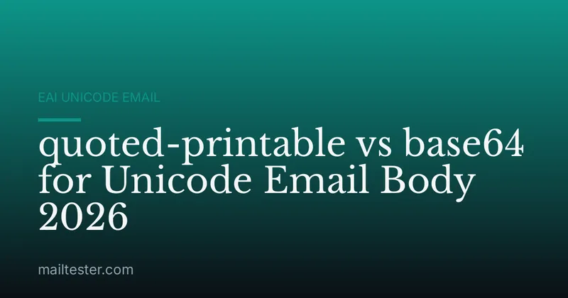 quoted-printable vs base64 for Unicode Email Body 2026