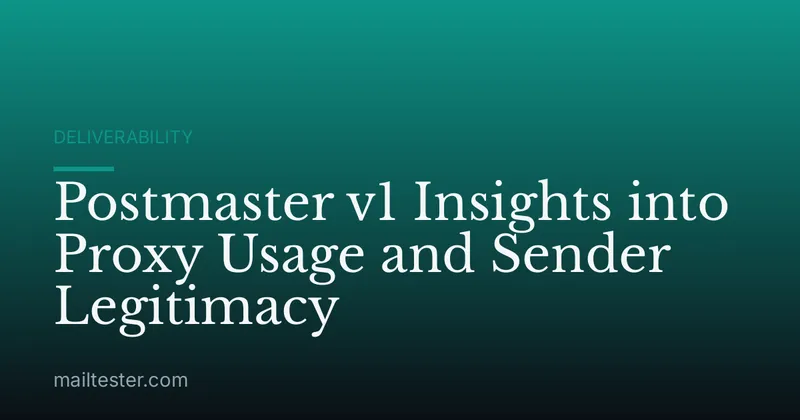 Postmaster v1 Insights into Proxy Usage and Sender Legitimacy