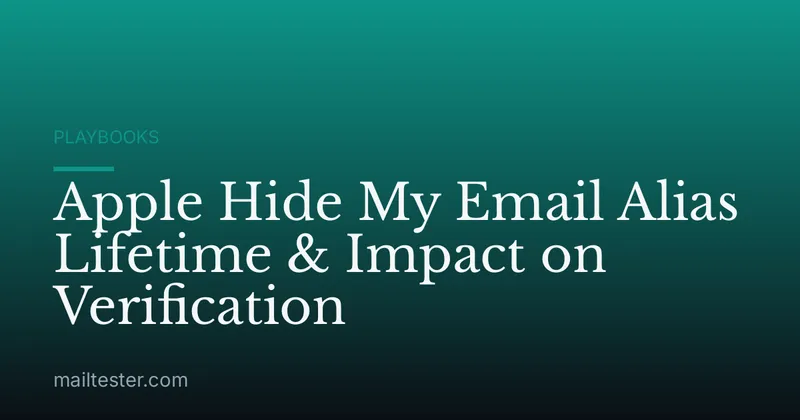 Apple Hide My Email Alias Lifetime & Impact on Verification