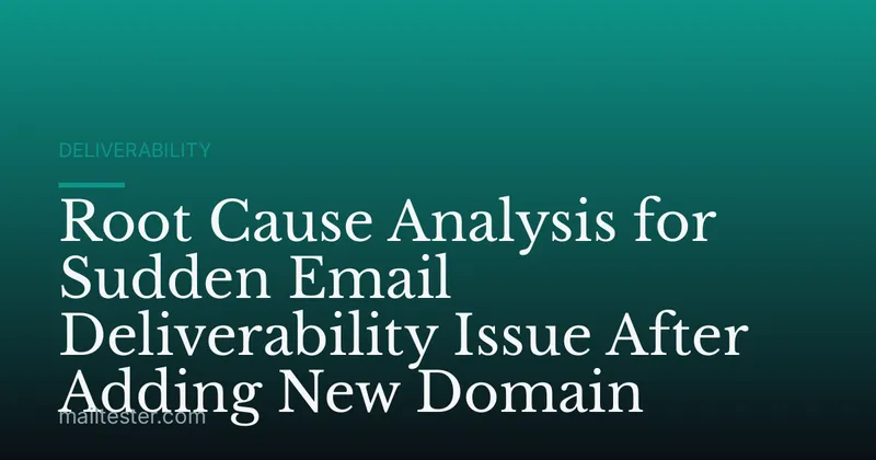 Root Cause Analysis for Sudden Email Deliverability Issue After Adding New Domain