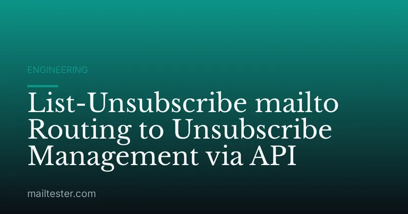 List-Unsubscribe mailto Routing to Unsubscribe Management via API