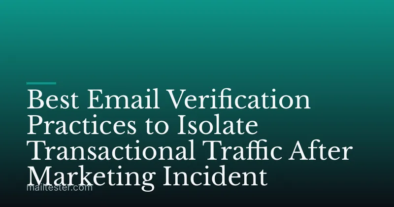 Best Email Verification Practices to Isolate Transactional Traffic After Marketing Incident