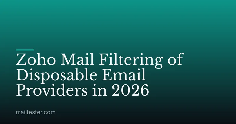 Zoho Mail Filtering of Disposable Email Providers in 2026