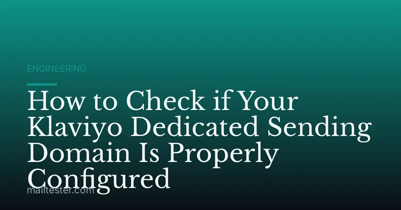 How to Check if Your Klaviyo Dedicated Sending Domain Is Properly Configured