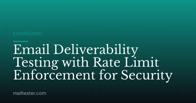 Email Deliverability Testing with Rate Limit Enforcement for Security