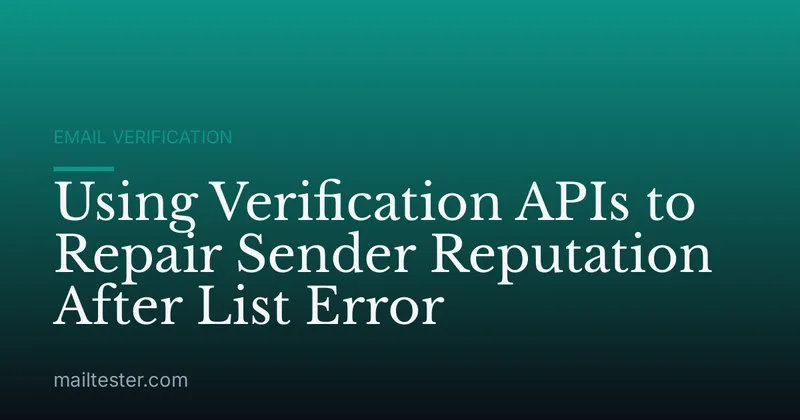 Using Verification APIs to Repair Sender Reputation After List Error
