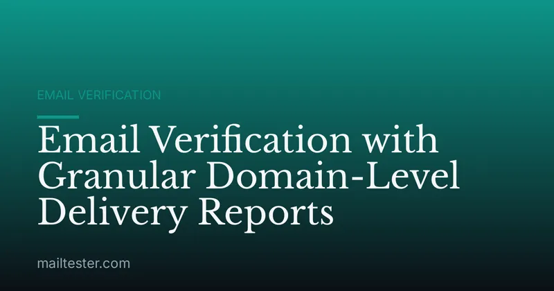 Email Verification with Granular Domain-Level Delivery Reports
