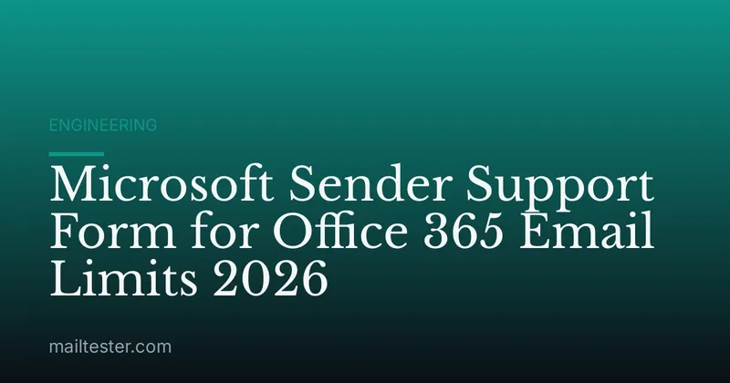 Microsoft Sender Support Form for Office 365 Email Limits 2026
