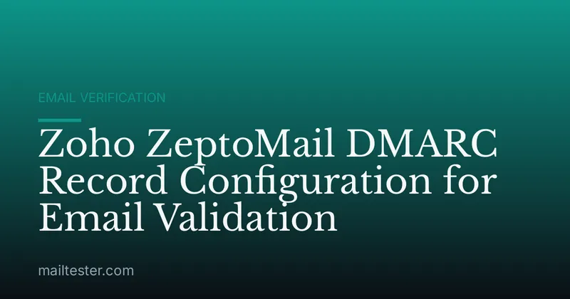Zoho ZeptoMail DMARC Record Configuration for Email Validation