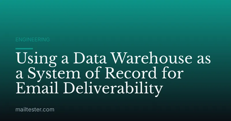 Using a Data Warehouse as a System of Record for Email Deliverability