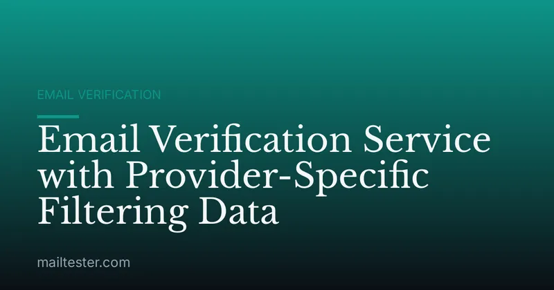 Email Verification Service with Provider-Specific Filtering Data