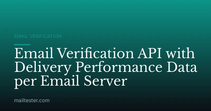 Email Verification API with Delivery Performance Data per Email Server