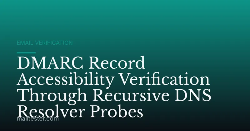 DMARC Record Accessibility Verification Through Recursive DNS Resolver Probes