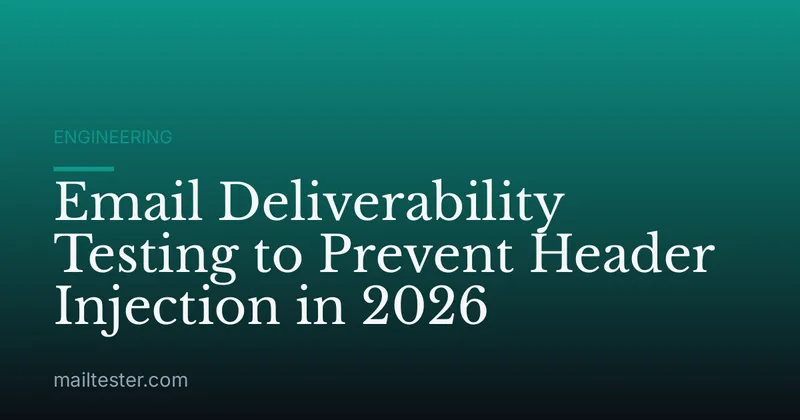Email Deliverability Testing to Prevent Header Injection in 2026