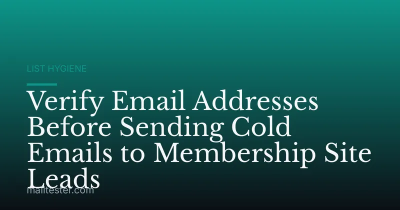 Verify Email Addresses Before Sending Cold Emails to Membership Site Leads