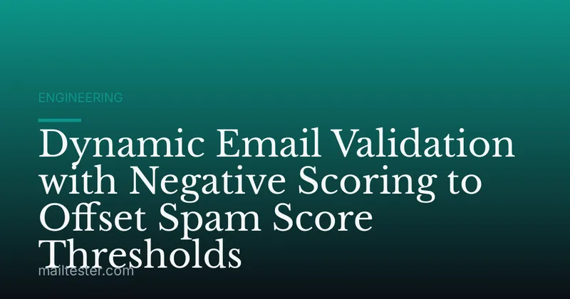 Dynamic Email Validation with Negative Scoring to Offset Spam Score Thresholds