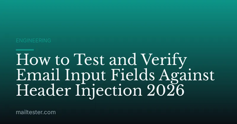 How to Test and Verify Email Input Fields Against Header Injection 2026