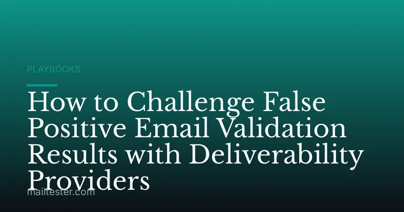 How to Challenge False Positive Email Validation Results with Deliverability Providers
