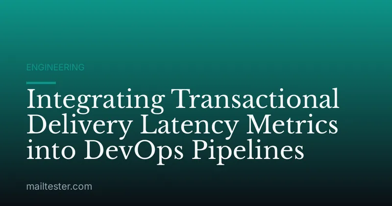 Integrating Transactional Delivery Latency Metrics into DevOps Pipelines