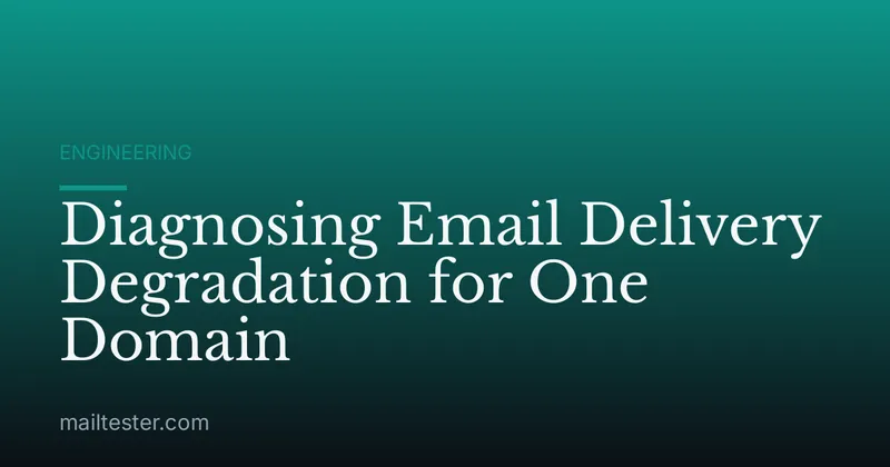 Diagnosing Email Delivery Degradation for One Domain
