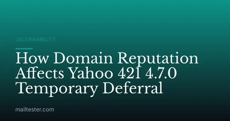 How Domain Reputation Affects Yahoo 421 4.7.0 Temporary Deferral