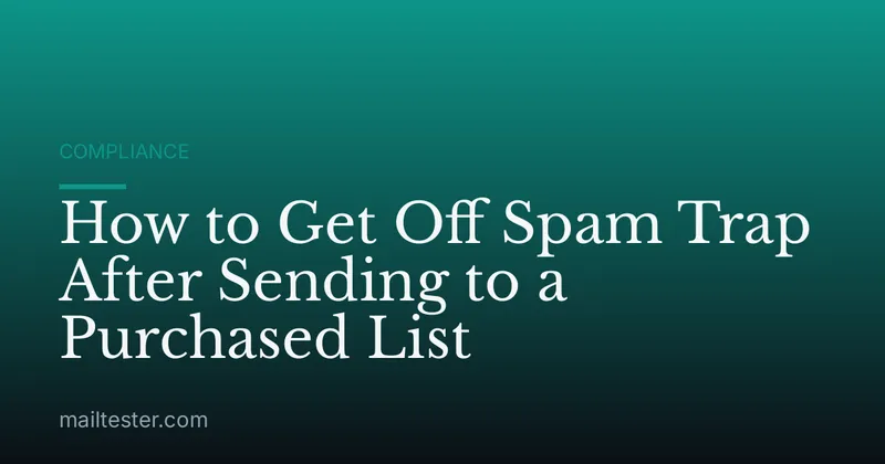 How to Get Off Spam Trap After Sending to a Purchased List