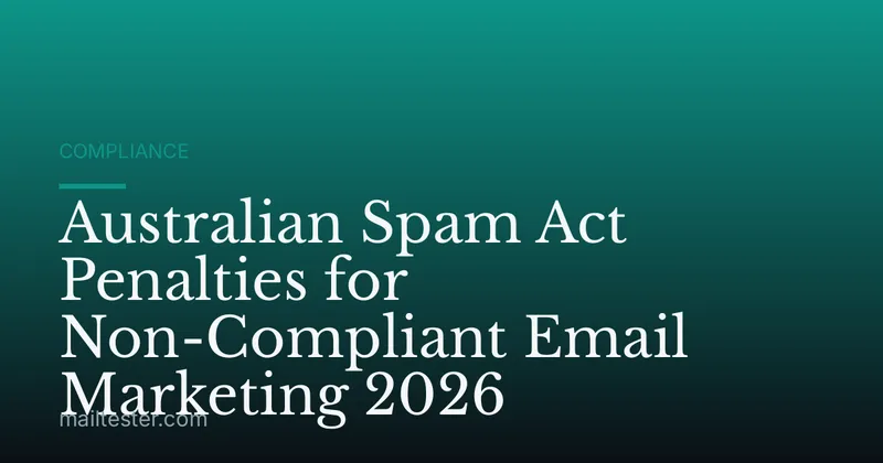 Australian Spam Act Penalties for Non-Compliant Email Marketing 2026