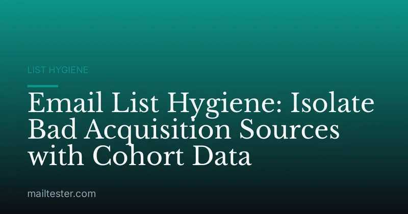 Email List Hygiene: Isolate Bad Acquisition Sources with Cohort Data