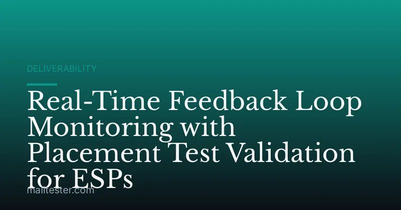 Real-Time Feedback Loop Monitoring with Placement Test Validation for ESPs