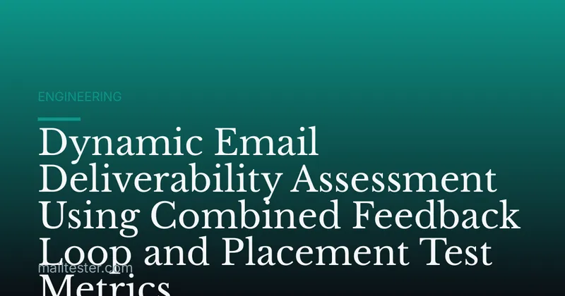 Dynamic Email Deliverability Assessment Using Combined Feedback Loop and Placement Test Metrics
