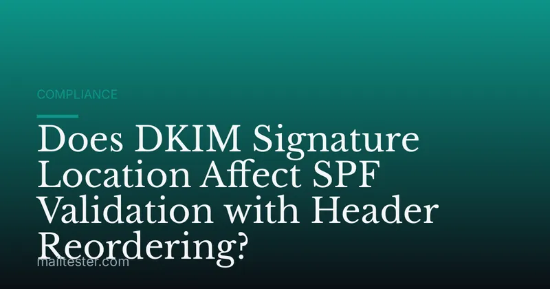 Does DKIM Signature Location Affect SPF Validation with Header Reordering?