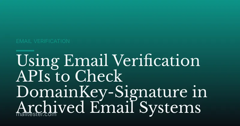 Using Email Verification APIs to Check DomainKey-Signature in Archived Email Systems