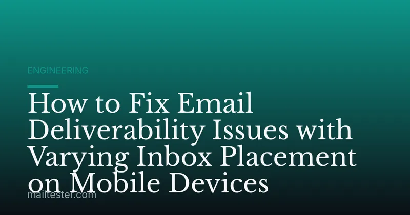 How to Fix Email Deliverability Issues with Varying Inbox Placement on Mobile Devices