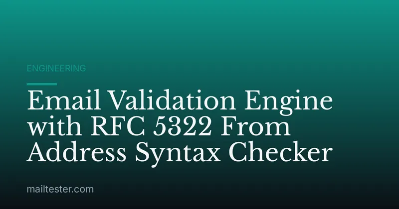 Email Validation Engine with RFC 5322 From Address Syntax Checker
