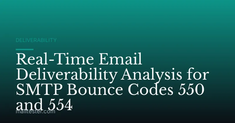 Real-Time Email Deliverability Analysis for SMTP Bounce Codes 550 and 554