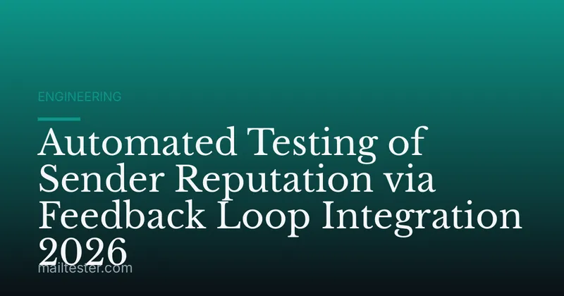 Automated Testing of Sender Reputation via Feedback Loop Integration 2026