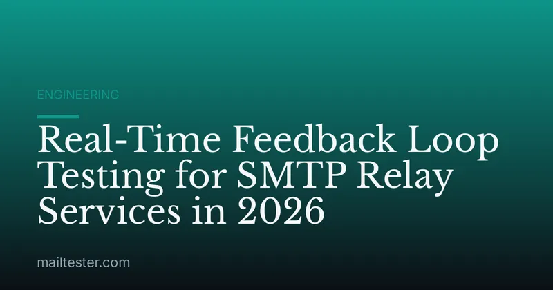 Real-Time Feedback Loop Testing for SMTP Relay Services in 2026