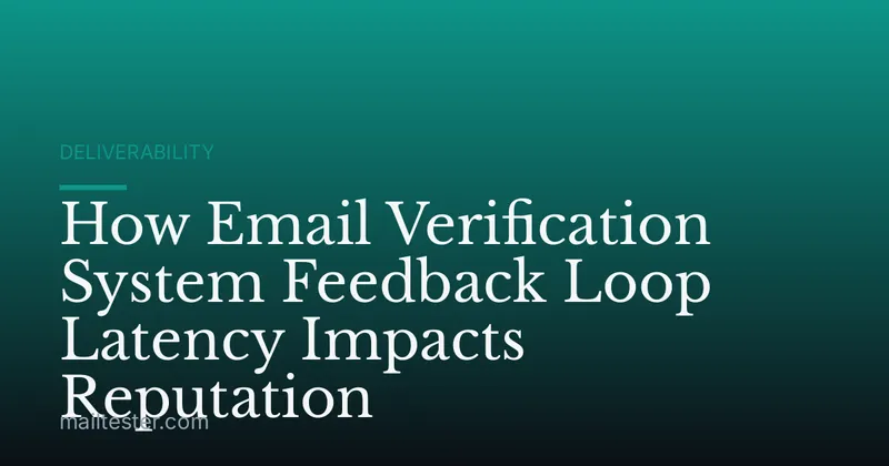 How Email Verification System Feedback Loop Latency Impacts Reputation