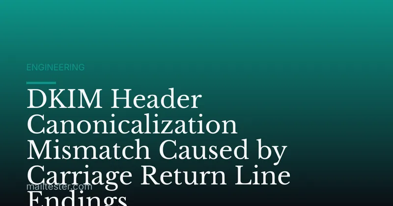 DKIM Header Canonicalization Mismatch Caused by Carriage Return Line Endings