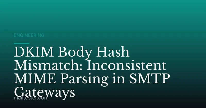 DKIM Body Hash Mismatch: Inconsistent MIME Parsing in SMTP Gateways
