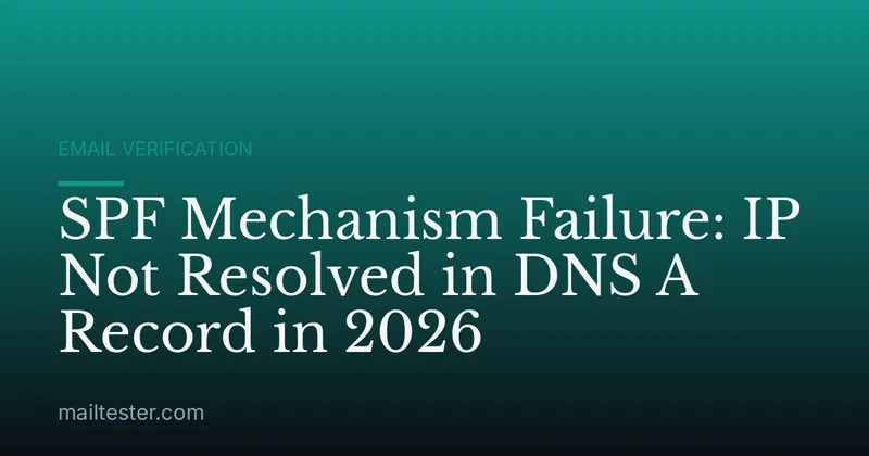 SPF Mechanism Failure: IP Not Resolved in DNS A Record in 2026