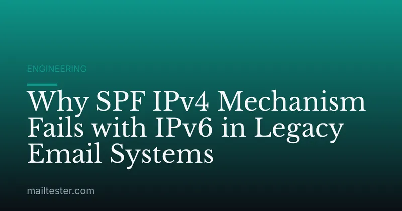 Why SPF IPv4 Mechanism Fails with IPv6 in Legacy Email Systems