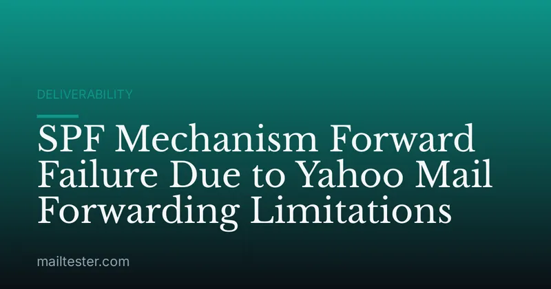 SPF Mechanism Forward Failure Due to Yahoo Mail Forwarding Limitations