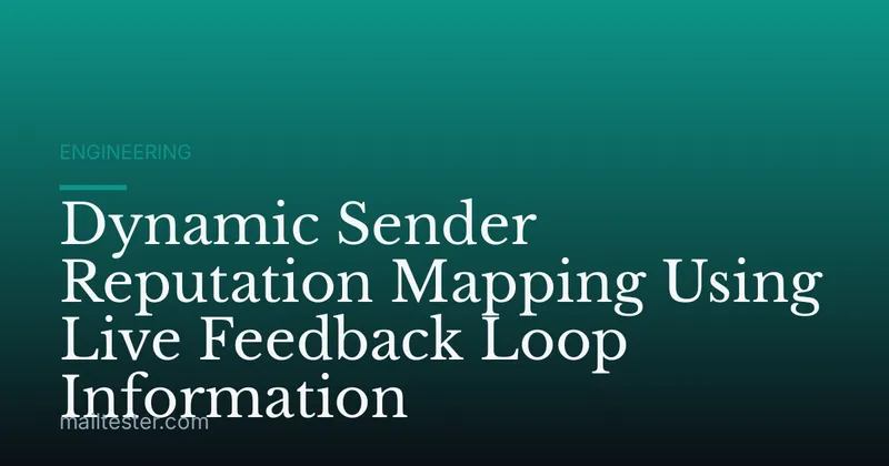 Dynamic Sender Reputation Mapping Using Live Feedback Loop Information